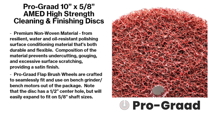 [Australia - AusPower] - 2 Pack 10” x 5/8” Medium (AMED) High Strength Non-Woven Buffing, Blending, Cleaning, Light Deburring & Finishing Discs, 05317, Pack of 2 10" X 5/8" AMED 