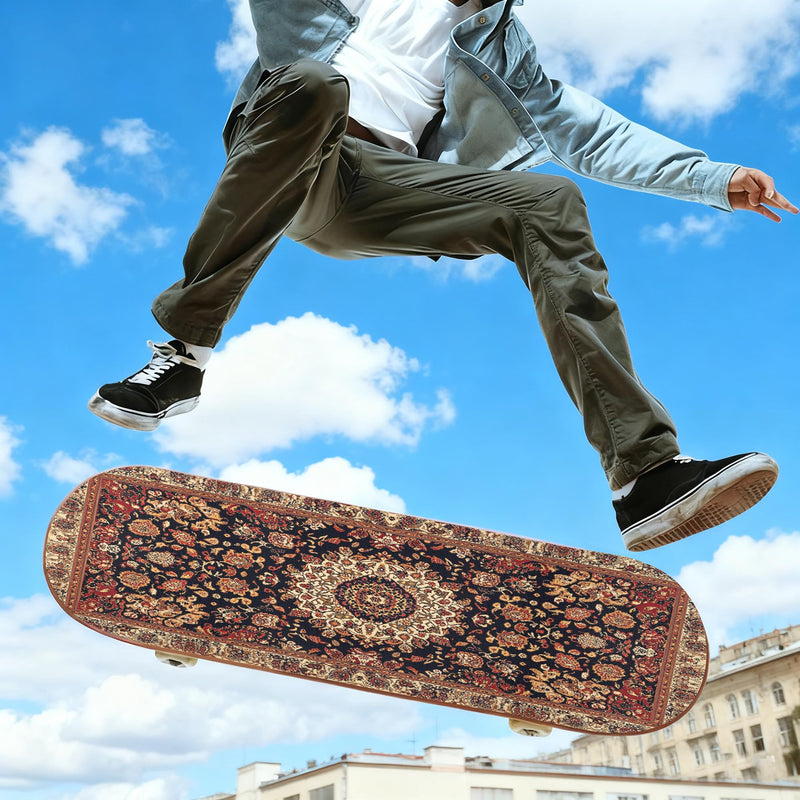 Vintage Brown Rug Grip Tape Dark Brown Retro Carpet Western Aesthetic Skateboard Grip Tape 33x9 inch Non-Slip Sandpaper Tape, Grip Tapes for Skateboard Longboard Roller Board Stair Treads Brown carpet