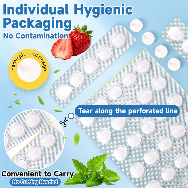 Pack of 180 Orthodontic Wax, Individually Packed, Relieves Irritation and Pain Caused by Friction of Braces, Suitable for Braces (Mint, Strawberry, Original)