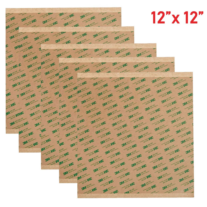 [Australia - AusPower] - Adhesive Transfer Tape, Double Sided Transfer Sheet, 468MP, 12inch x 12inch (5-Pack) 12in x 12in 