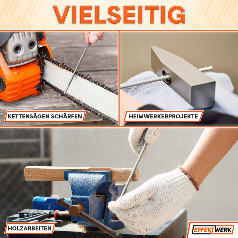 [Australia - AusPower] - Chainsaw Sharpening Files Set - 6 Round Files Compatible with 325 Chainsaws - Efficient Tool Set for Filing Saw Chains - From EffektWerk 