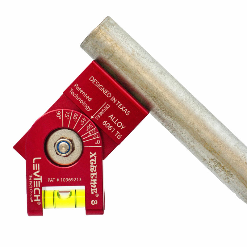 [Australia - AusPower] - LEVTECH Magnetic Torpedo Level – 8 Angle Marks (0°, 15°, 22.5°, 30°, 45°, 60°, 75°, 90°) | Rare Earth Magnets | Replaceable Vial | Heavy-Duty Aluminum Body Xtreme 8 