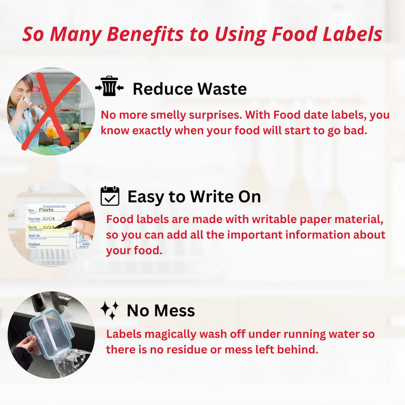 2x3 Dissolvable Food Labels, 1000 Label Stickers, Bottle Labels for Storage Bins, Sticker Labels for Food containers, (1000, Blue) 1000 Count