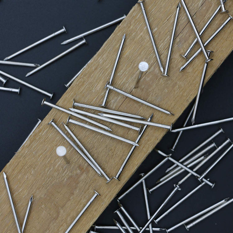 240pcs Hardware Nails, 1-1/2 Inches Nickel Plated Hanging Nails, Wall Nails for Hanging Picture, Wood Nails, Long Nails, Wire Nails (1-1/2 in) 1-1/2 In 240