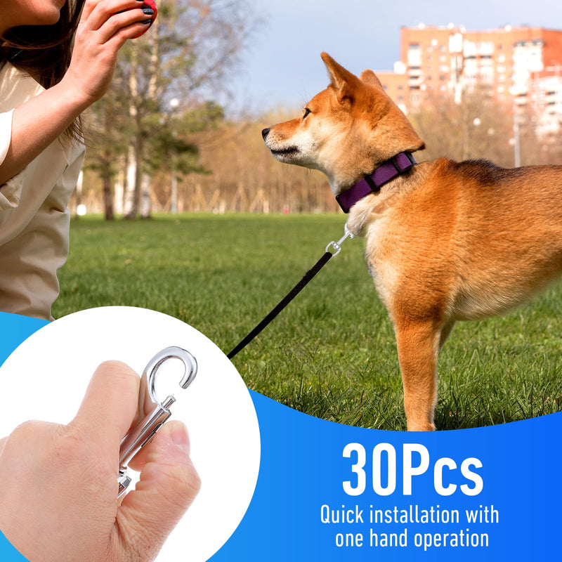 [Australia - AusPower] - 30 Pcs Swivel Snap Hooks for Dog Leash, 2.8" Heavy Duty Dog Leash Clips, Pet Buckle Trigger Clip Clasp Single Ended Swivel Clip Multipurpose Bolt Snap for Keychain Camera Strap Flag Hooks Clasp 