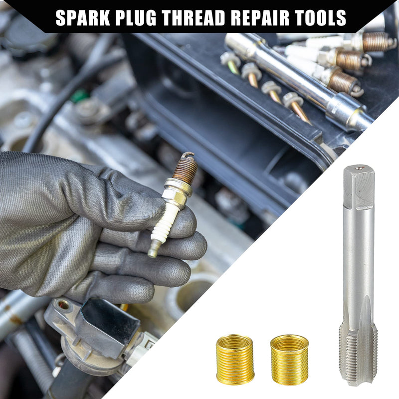 [Australia - AusPower] - Outer/Universal Spark Plug Thread Repair Tools with M14x1.25 Inner Inserts and M16x1.25 Tap/High Speed Steel Tap Spark Plug/Durable/Metal / 1 Set/Gold Tone 