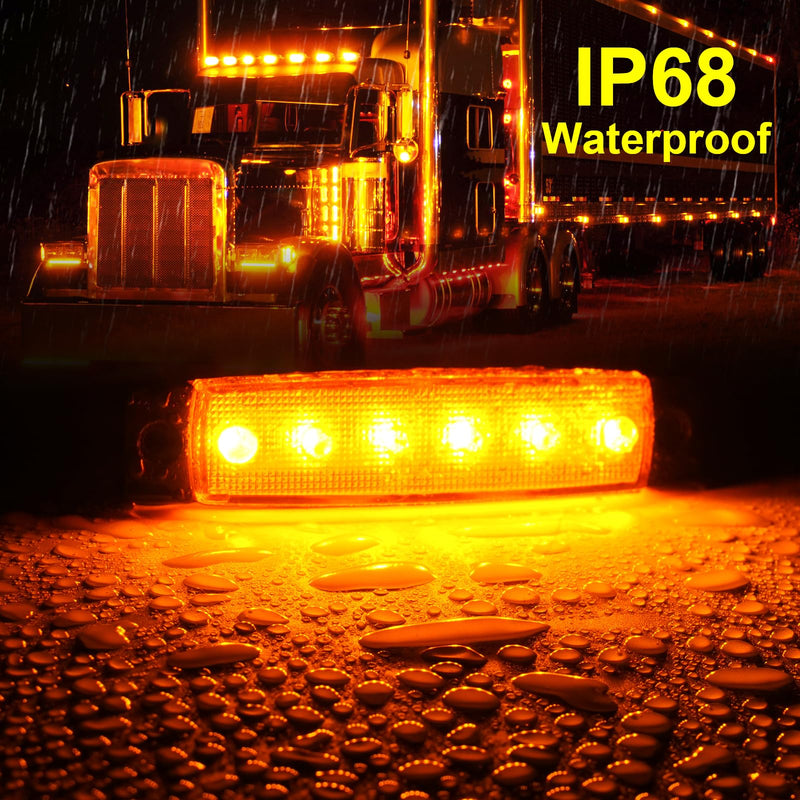 [Australia - AusPower] - 40 Pack 6 LED Trailer Marker Light, DC12-24V Clearance Side Indicator Lamp for RV Camper Truck Van Caravan Boat - Amber, Red 