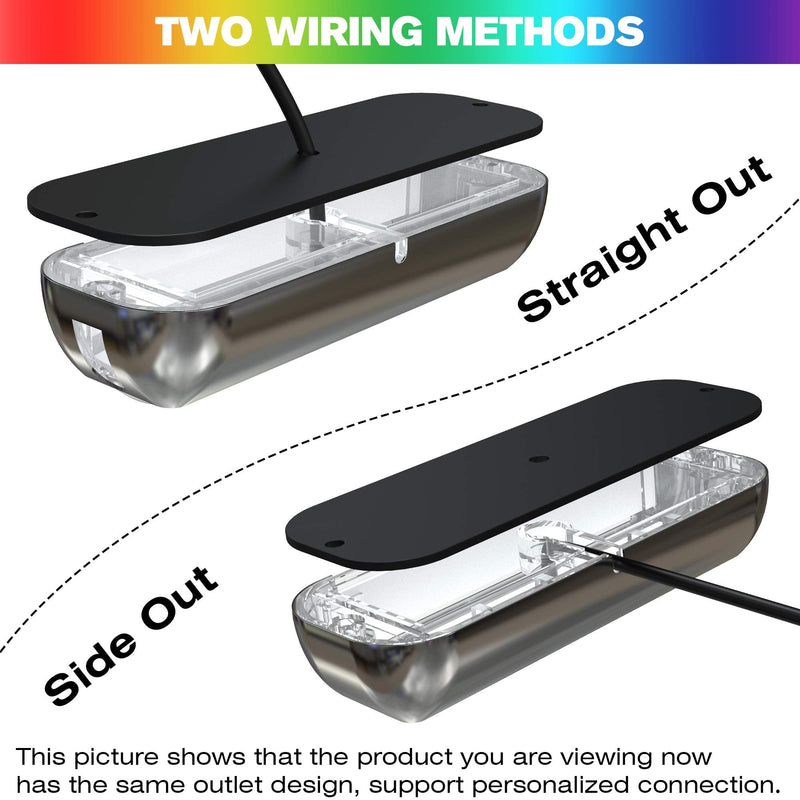 HUSUKU SOOP3 Mini 50W 27LED Waterproof Stainless Steel Transom Led Light, High-Intensity Marine Led Underwater Lights (2 pcs) 3.7" 27LED Green (2PCS)