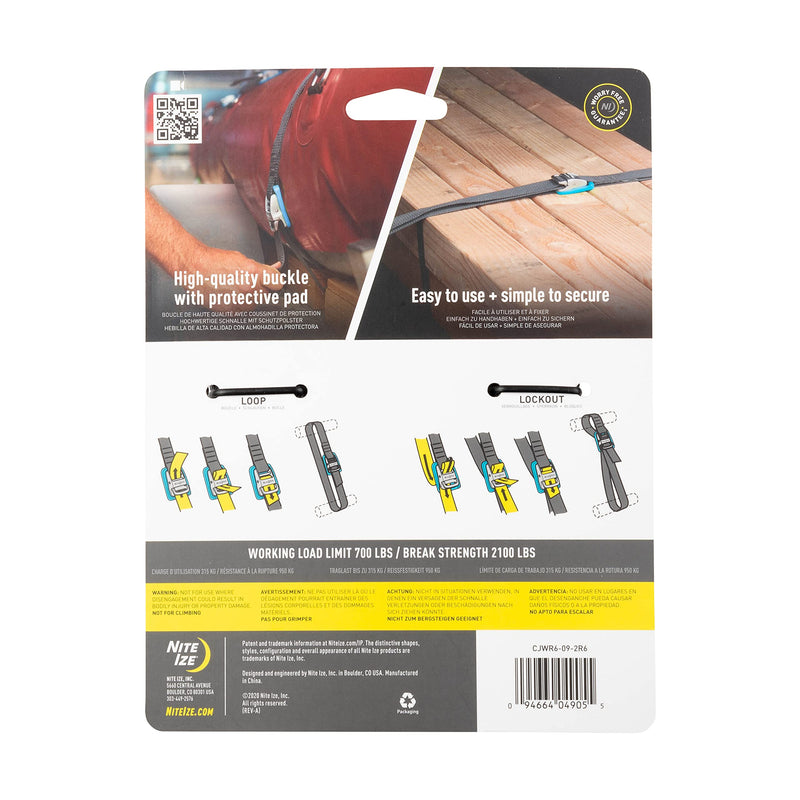 [Australia - AusPower] - Nite Ize CamJam Tie Down Strap - Tie Down Ratchet Straps - Straps for Trucks & Cars - Tie Downs for Luggage & Gear - 6 ft Strap, Blue (Pack of 2) 