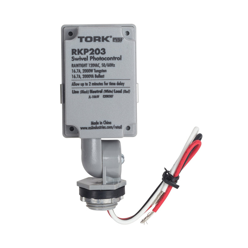 [Australia - AusPower] - nsi INDUSTRIES TORK RKP203 Outdoor 120-Volt Swivel Mount Photocontrol with Light Adjustment Bar - Controls Lighting Dusk to Dawn - Compatible with Incandescent/Compact Fluorescent/Halogen/LED 