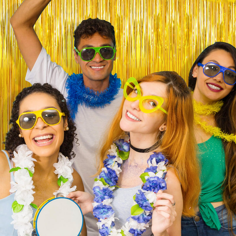 [Australia - AusPower] - Birthday Party Decorations: 3 Pack 3.3 x 9.9 ft Gold Foil Fringe Curtains Party Supplies, Tinsel Curtain Backdrop for Parties/Birthday/Photo Booth 