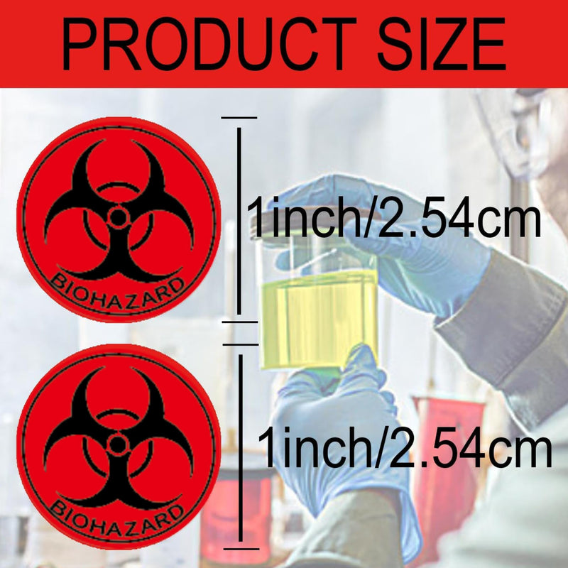 300 Pcs Biohazard Stickers Sign Biohazard Warning Hazard Labels - 1 Inch Use Universal Biohazard Symbol Sticker Decals Warning Biological Hazard Labels for Labs, Hospitals and Industrial 1inch