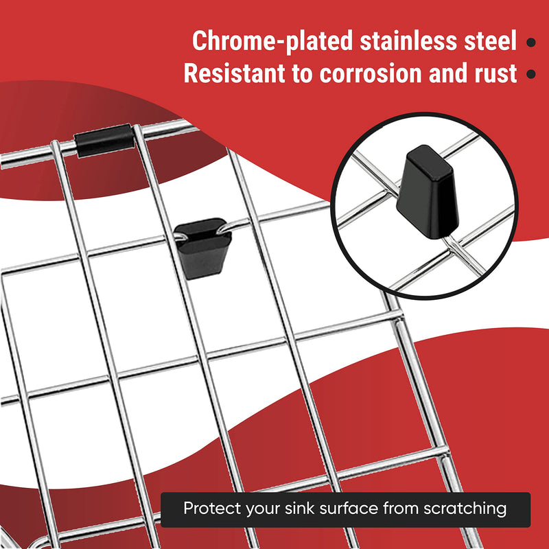 Sink Protectors for Kitchen Sink, Stainless Steel Protective Grid 11.26 x 14.5 Inch, Sink Rack for Bottom of Sink Stainless-steel