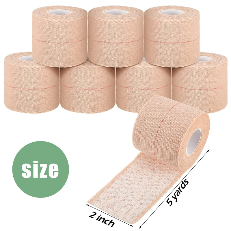 Tondiamo 8 Rolls Elastic Tape Adhesive Elastic Tape Self Adhesive Bandages Wrap Flexible Stretch Bandages Athletic Sports Skin Strips for Sports Ankle, Knee and Wrist Animal Pets(2 Inch X 5 Yard) 2 Inch x 5 Yard