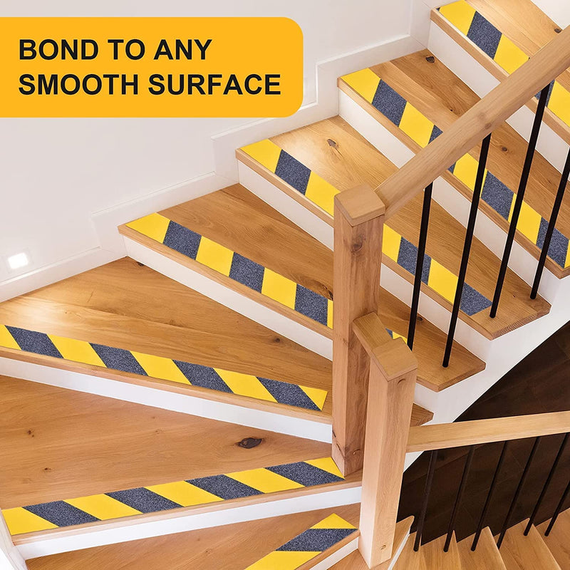 Qingluan Anti Slip Tape, Safety Non Slip Tape Outdoor Waterproof, High Adhesive Grip Tape for Stairs, Tread Step, Ramp, Skateboard, Caution to Keep from Slipping (Yellow/Black, 2 Inch x 33 Foot) 2 Inch x 33 Feet Yellow