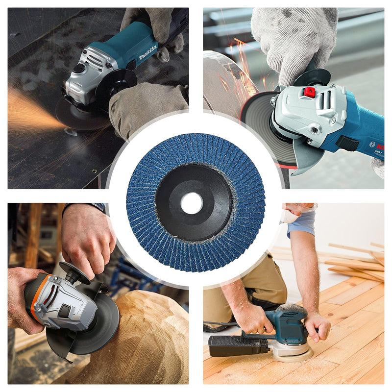 [Australia - AusPower] - Oiieco Pack of 12 Flap Discs, Sanding Discs Sanding Disc Slats Sanding Disc Set 40/60/80/120 for Metal Wood Steel (Blue) 