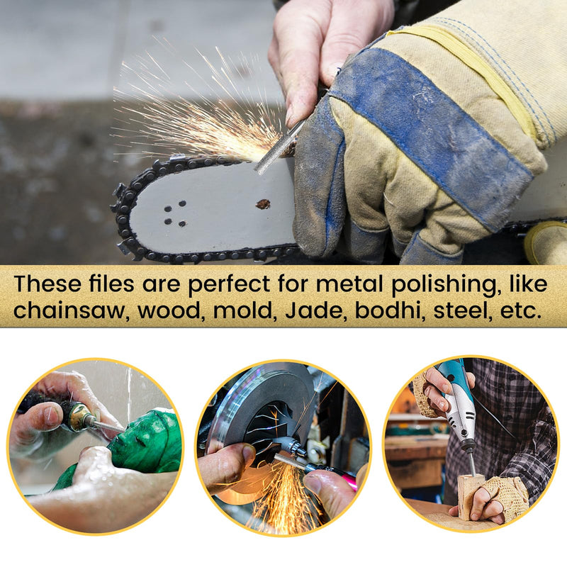 [Australia - AusPower] - Stone Carving Set Diamond Burr Bits Compatible with Dremel, 9PCS Polishing Kits Rotary Tools Small Long Cone Accessories with 1/8 Shank for Carving, Engraving, Grinding,Rocks, Jewelry, Glass?Silver) Silver 