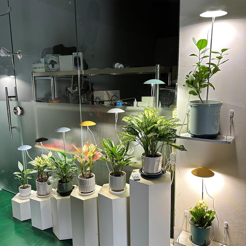 [Australia - AusPower] - LED Grow Lights for Indoor Plants 2 Pack, Smart USB Small Full Spectrum Plant Lights with Remote, Height Adjustable, Auto On/Off Timer, Ideal for Home Decoration, Black 