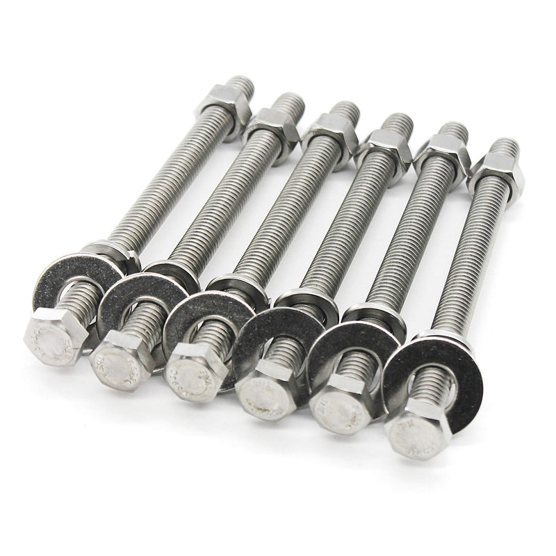 [Australia - AusPower] - (5 Sets) 5/16-18x5" Stainless Steel Hex Head Screws Bolts, Nuts, Flat & Lock Washers, 18-8 (304) S/S, Fully Threaded by Bolt Fullerkreg (5 Sets) 5/16x5" 
