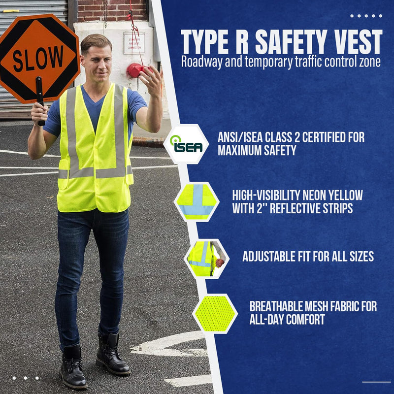 NYOrtho High Reflective Vest - Construction Vest - Universal Fit - ANSI/ISEA Class 2 - Sweat-Free With Reflective Material 32-44 Mesh 6