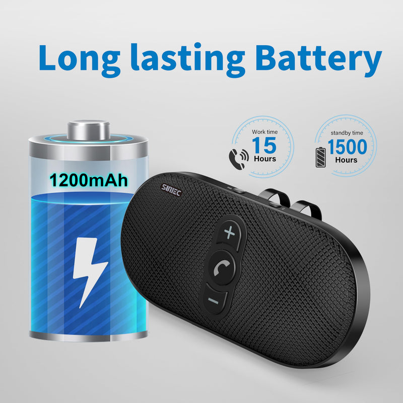 [Australia - AusPower] - Bluetooth Car Speaker Phone: Hands Free Calling Kits 6W in car Speakerphone for Safe Driving - Support Siri Google Assistant Voice Calls/Motion Auto ON Off - BC990P 