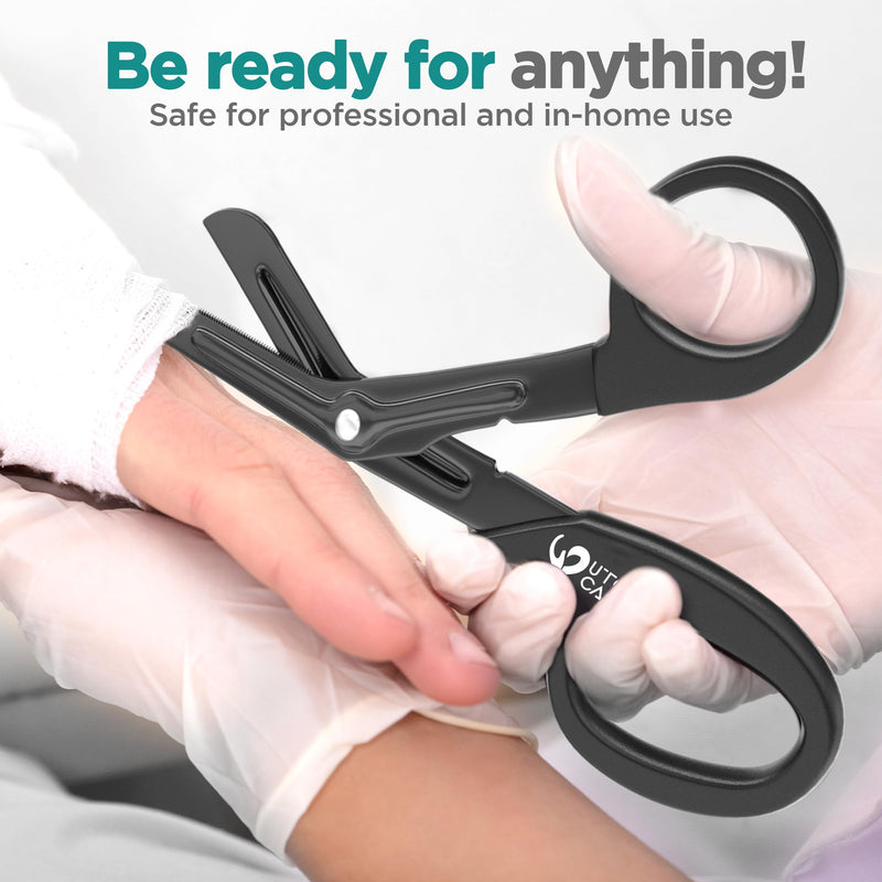 [Australia - AusPower] - Utopia Care Medical Scissors Pack of 1, Stainless Steel EMT Trauma Shears for Nurses, Bandage Scissors with Stainless Steel Blades, All Purpose Surgical Shears, Black 1-Pack 