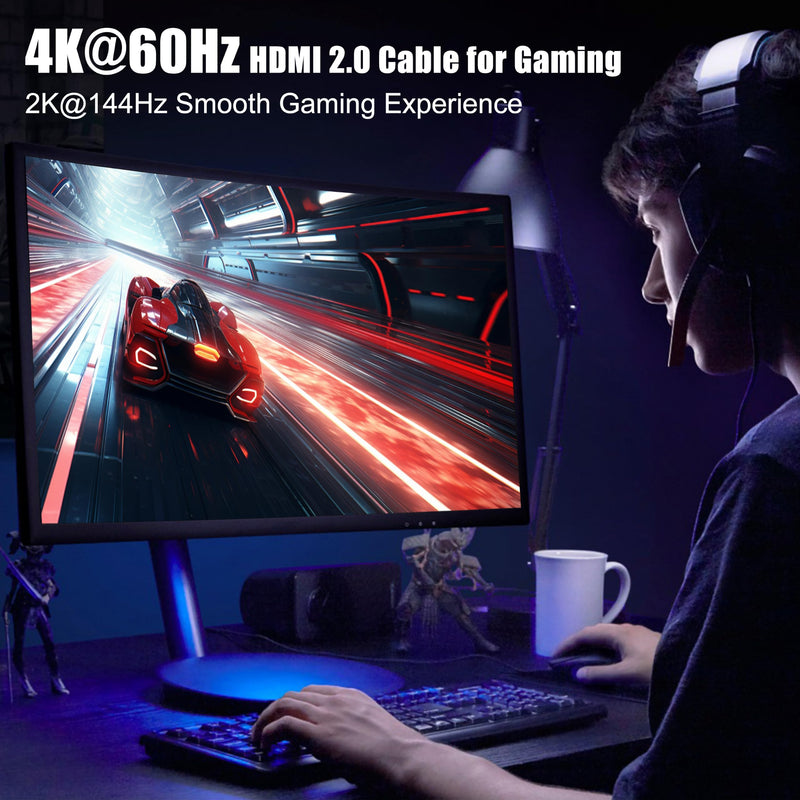 HDMI 2.0 Cable 15 FT, 5-Pack, High Speed 18Gbps, 4K@60Hz | Supports HDCP 2.2, HDR, ARC & Ethernet, Compatible with Monitor, TV, Projector, PS5/4/3, Xbox, Soundbar, Laptop Red