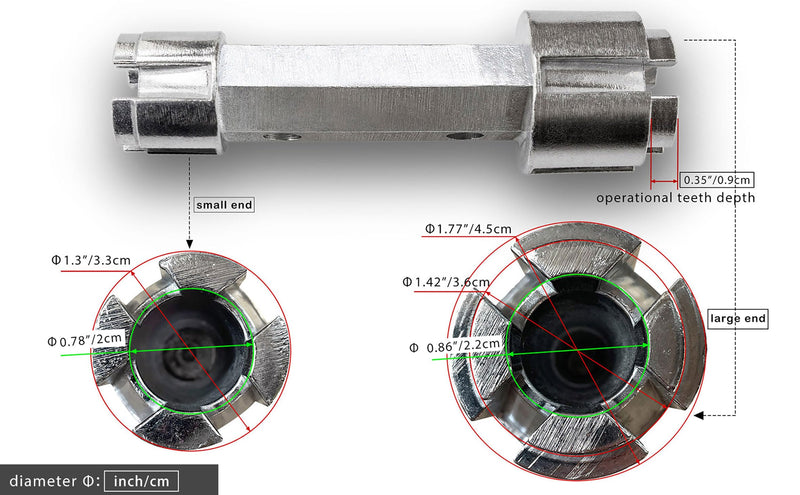Tub Drain Remover Wrench Removal Tool Dual Ended Dumbell Wrench Heavy Duty Aluminum