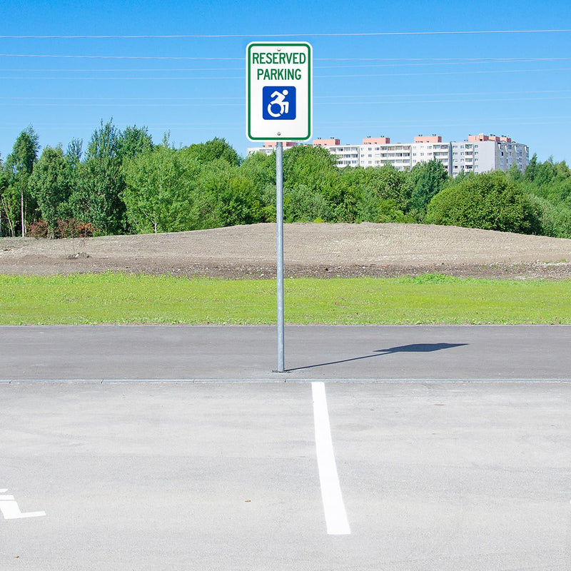 SmartSign 18"x12" NY-Approved ISA Sign with Symbol, For Disabled Reserved Parking, 120 mil Aluminum Composite (ACM), Engineer Grade Reflective Material, Blue/Green/White, Pre-Drilled Holes, USA-Made