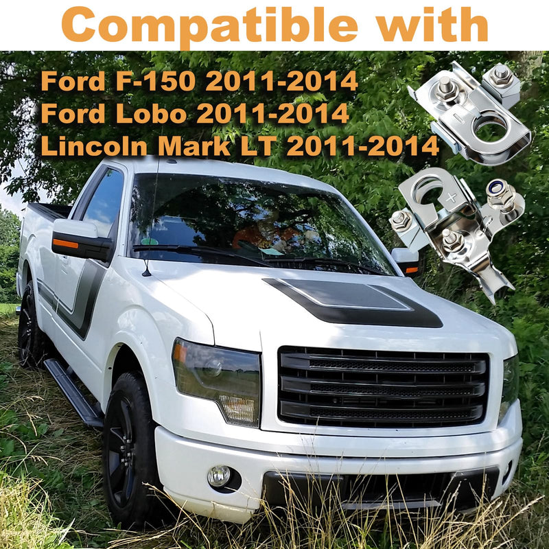 [Australia - AusPower] - Battery Fuse 250Amp / 125Amp with Positive & Negative Battery Terminal Clamps Compatible with Ford F-150 Lobo Lincoln Mark LT 2011-2014 Replace# AL3Z-14526-AA BT4Z-14450-AA BT4Z-14450-BA 