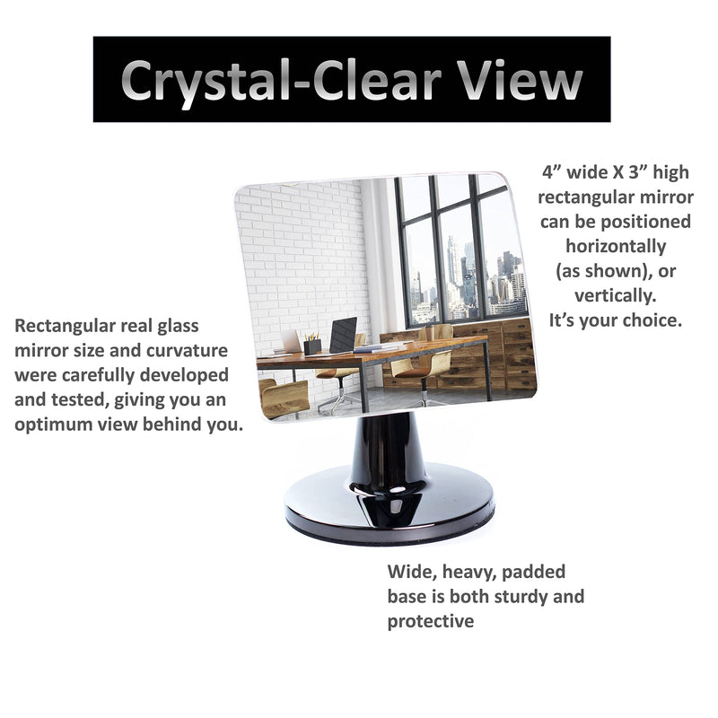 [Australia - AusPower] - Desk and Cubicle Mirror to see behind you, CONICAL SHAPED Stand with detachable Wide Angle real glass Mirror, SMALL & DISCRETE, beautiful design, perfect curvature for an exceptionally clear view Conical_Bronze 