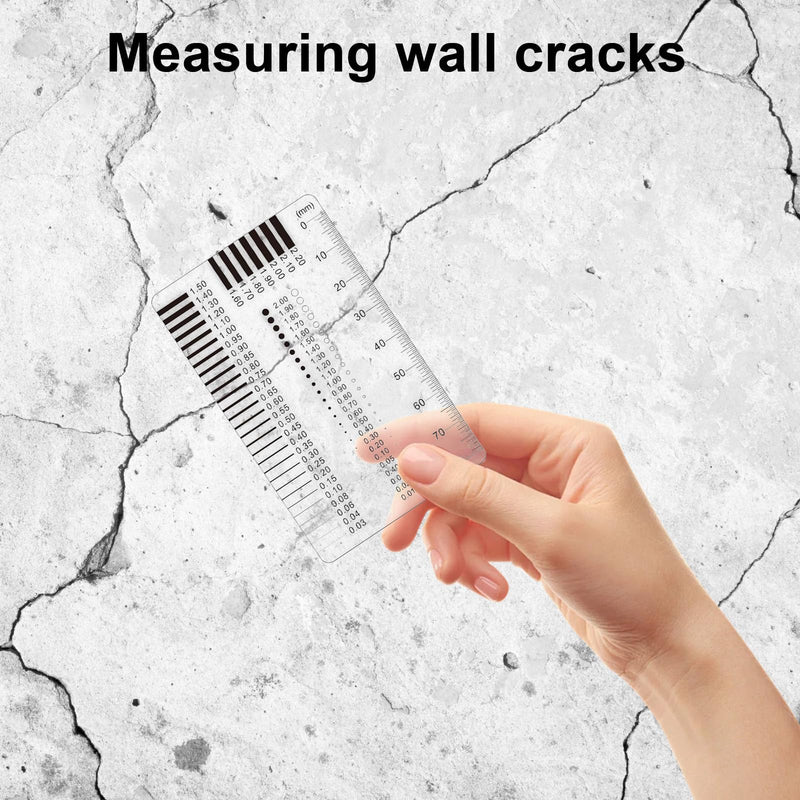 [Australia - AusPower] - Crack Ruler, Crack Width Ruler, Crack Width Gauge Set, Expert Scale Ruler, Ruler for Appraisers, Car Valuators and Craftsmen, High Precision, Easy to Use (Pack of 2) 
