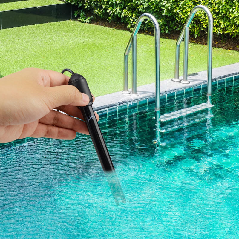 [Australia - AusPower] - pH Electrode Probe with BNC Connector, 300cm Cable, 0-14 pH Range – pH Probe for Water, Long Body Replacement Electrode Sensor for pH Meter, Controller, Water Testing Tool 