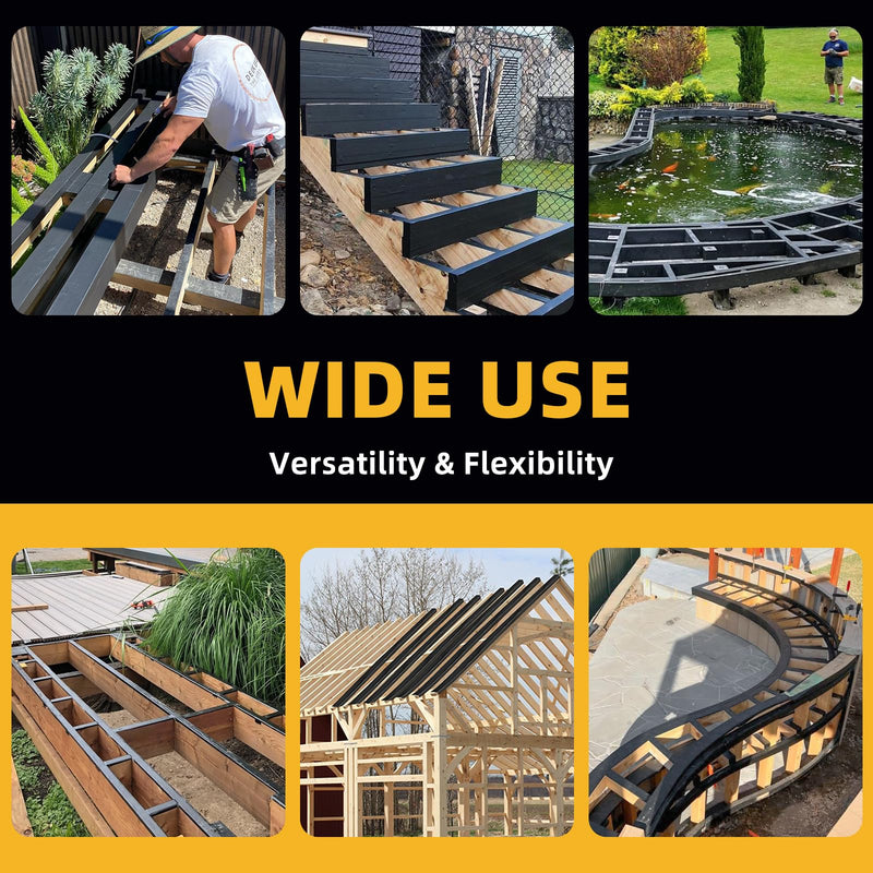 12 Pack Joist Tape for Decking 1-5/8" x 50' Weather-Resistant Butyl Joist Tape, Self Adhesive Deck Flashing Tape for Wood Decks Beams Roof, 1-5/8 inch x 50 feet 12 1-5/8" x 50'