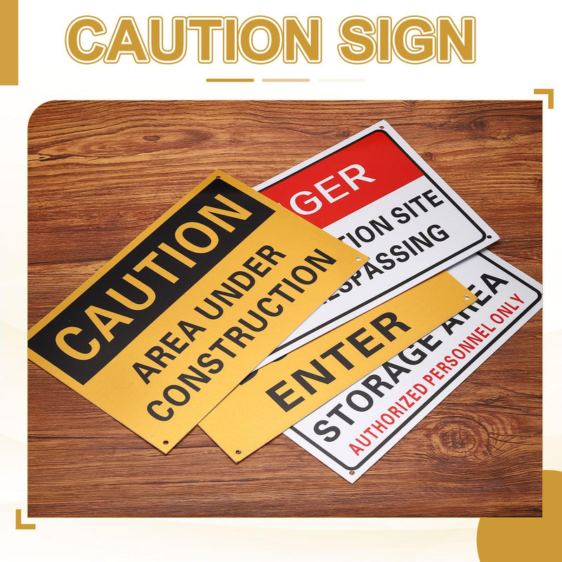PATIKIL Caution Do Not Enter Sign 14 x 10 Inch, 2 Pcs Plastic Danger Do Not Enter Signs for Industrial Areas Storage Facilities Chemical, Black on Yellow & Yellow on Black