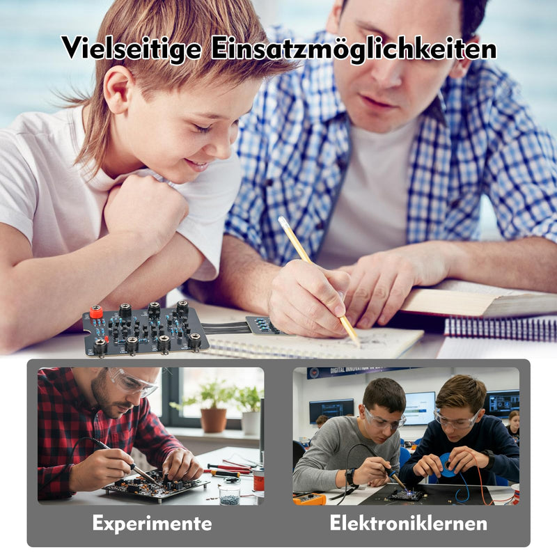 NE555 Timer Soldering Kit for Beginners, BANRIA DIY Soldering Exercise Set with Through Plug-In Components, Breathing LED Circuit, Timer Module, Soldering Exercise Board for School Electronics | DIY Löten Übungsset mit Durchsteckbauteilen, Atmender LED...
