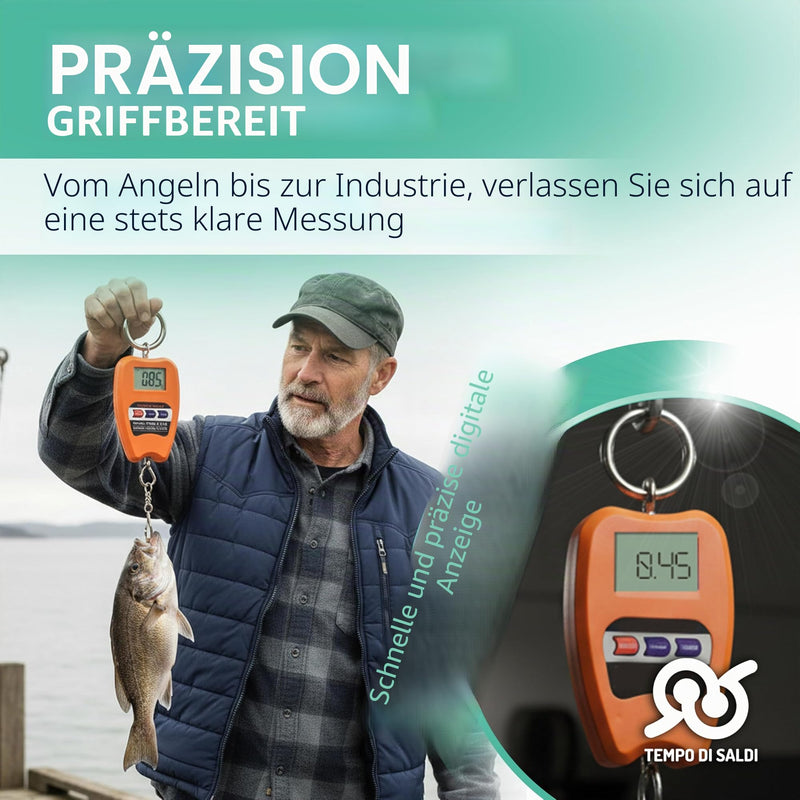 Tempo DI SALDI Professional Digital Scale for Industry, Hook Dynamometer, Max. 200 kg, Other