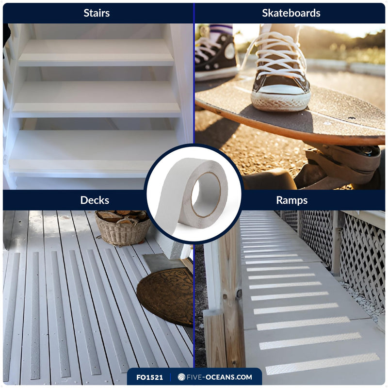 Five Oceans 2" x 24' Anti Slip Tape, Heavy Duty Anti Slip Grip Tape for Stairs Outdoor & Indoor - Waterproof Grip Tape Safety Non-Skid Roll for Stair Steps Traction Tape - FO1521