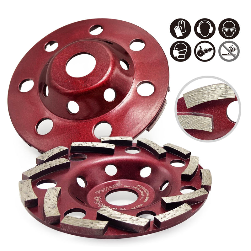 Diamond Cup Wheel 125 mm x 22.23 mm, Concrete Grinder Extra Speed | Cup Wheel 125 mm for Concrete, Stone, Natural Stone, Tile Adhesive, Granite, Masonry, Diamond Concrete Grinding Wheel, Stone Grinding Wheel 125 mm (Hooked Tooth)