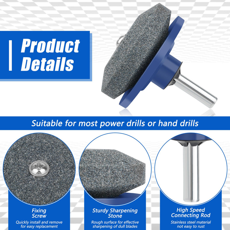 [Australia - AusPower] - 4+1PCS Lawn Mower Blade Sharpener, Universal Lawnmower Blade Sharpener Mower Sharpening Stone with 1PCS Balance Tool for Hand Drill/Power Drill Single layer 