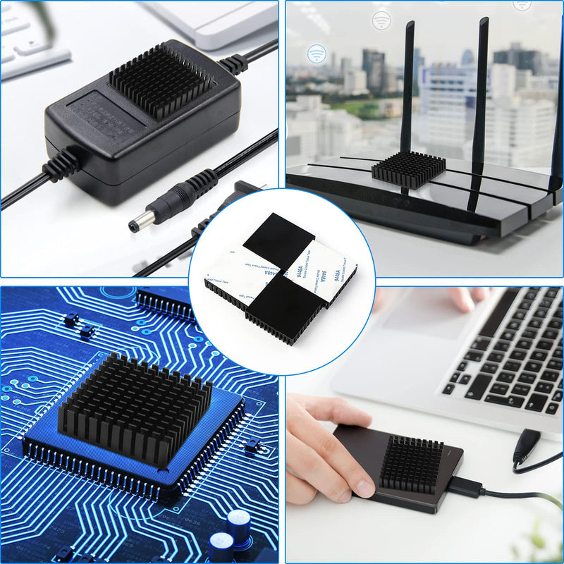 Pack of 8 Aluminum Heatsinks Radiator Heatsink Cooling Radiator Fins | Cooler Thermal Conductivity Measurements 40mm x 40mm x 11mm Cooling Fins Heatsink Kit for CPU PC Power Supplies