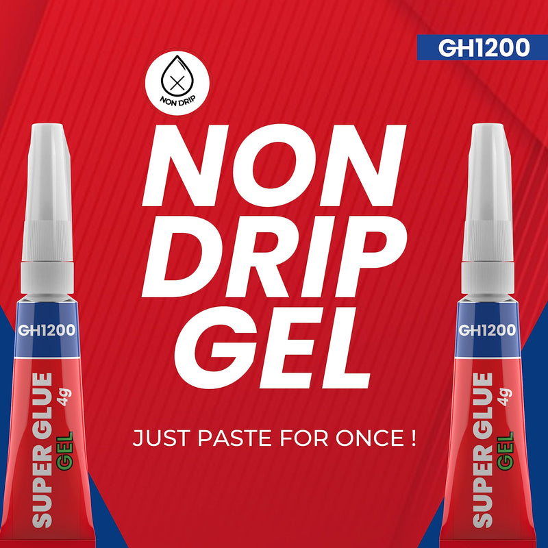 [Australia - AusPower] - 4Gx 8 Value Pack Super Glue Gel All Purpose with Anti Clog Cap. Super Fast Ca Glue, Superglue - Cyanoacrylate Glue for DIY Crafts and Many More 4g x 8 Gel 