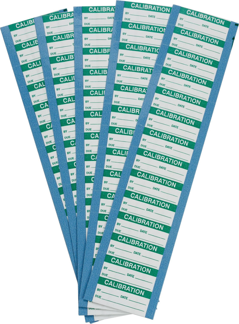 Brady WO-10-VP 1.5" Width x 0.625" Height, B-500 Repositionable Vinyl Cloth, Green on White Calibration Label, Legend "Calibration" (Pack of 5 Card, 14 per Card)