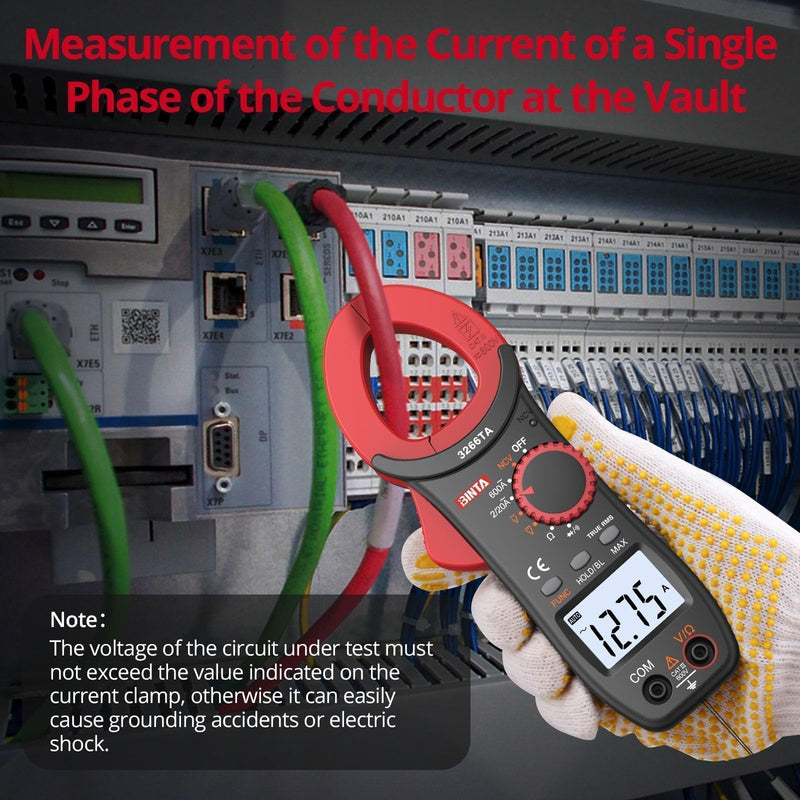 [Australia - AusPower] - BINTA Digital Clamp Meter, 2000 Counts Multimeter with NCV Amp Auto-ranging Handheld Voltage Tester Tools Ohm Volt Measures AC Current AC/DC Voltage,Temperature Capacitance Resistance Diodes Red 2000count 