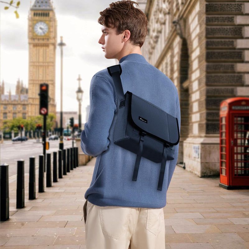 [Australia - AusPower] - SIMTOP Messenger Bag Crossbody Shoulder Bag for Commuters and Travelers Water Resistant Scratch and Wear Cordura YKK Zipper Blue 