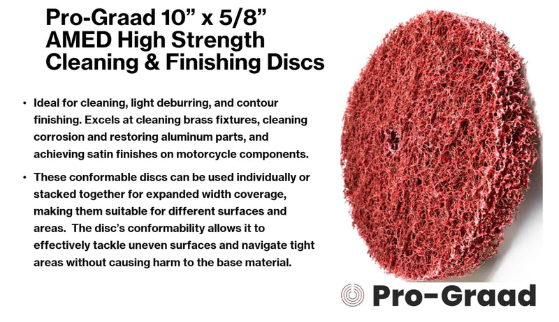 [Australia - AusPower] - 2 Pack 10” x 5/8” Medium (AMED) High Strength Non-Woven Buffing, Blending, Cleaning, Light Deburring & Finishing Discs, 05317, Pack of 2 10" X 5/8" AMED 