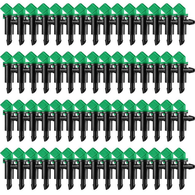 Mudder 60 Pieces 4GPH Irrigation Drip Emitter Garden Flag Irrigation Dripper, Trees and Shrubs Green Black