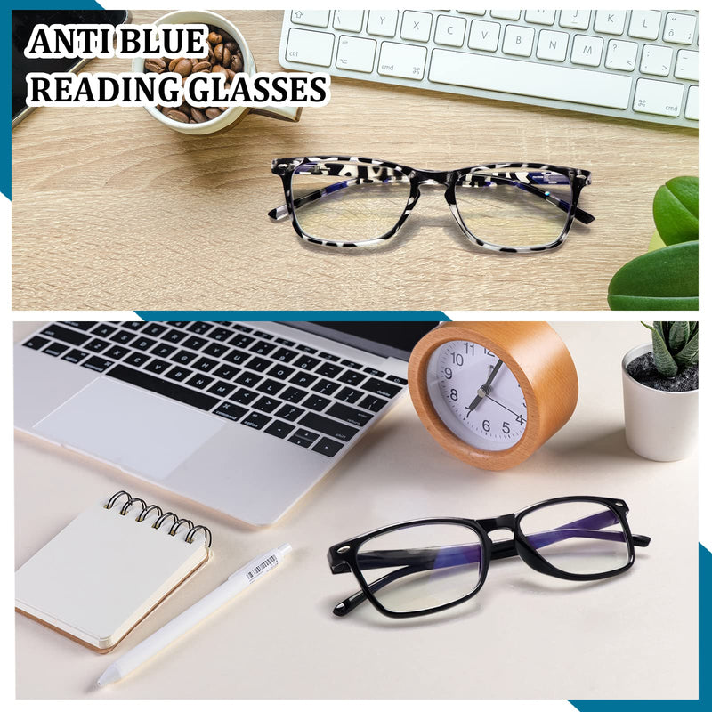 [Australia - AusPower] - 6 Pack Reading Glasses for Women Men, Spring Hinge Eyeglasses Blue Light Blocking Anti Eyestrain Computer Readers 6 Mix C1 1.5 x 