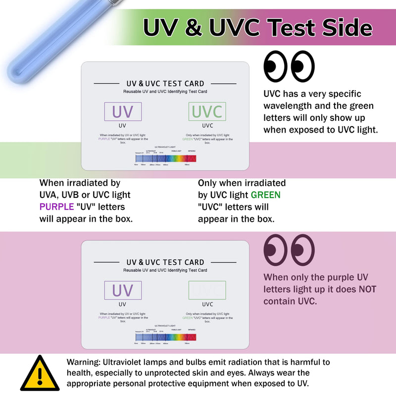[Australia - AusPower] - SaiTech IT | UV & UVC Test Card & UV Intensity Test Card | 3-in-1 UV Test Card | UVA & UVC Light Identifying Card | UV Bulb & LED Intensity Reading Card | UV Dosage Indicator Card | UVB Tester 1 Pack 