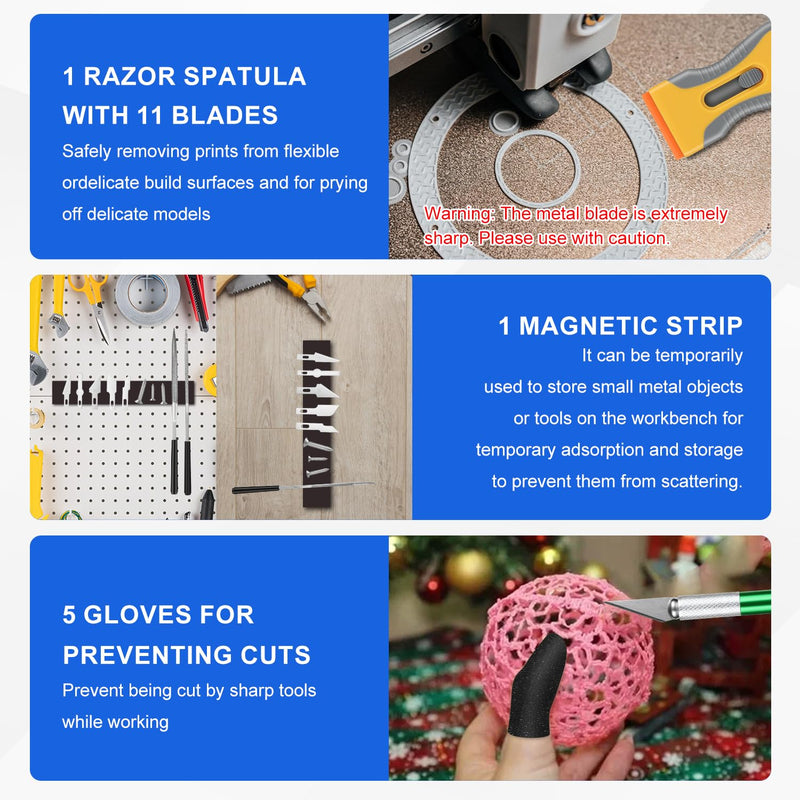 3D Printer Tools Kit, 58PCS 3D Printer Accessories & 3D Printing Tool Kit with Nozzle Cleaning Kit, Deburring Tool, Scraper, Files, Carving Knife, Tweezers – 3D Print Tools for FDM/SLA Printers 58pcs 3D Printing Tool Kit with Deburring Tool